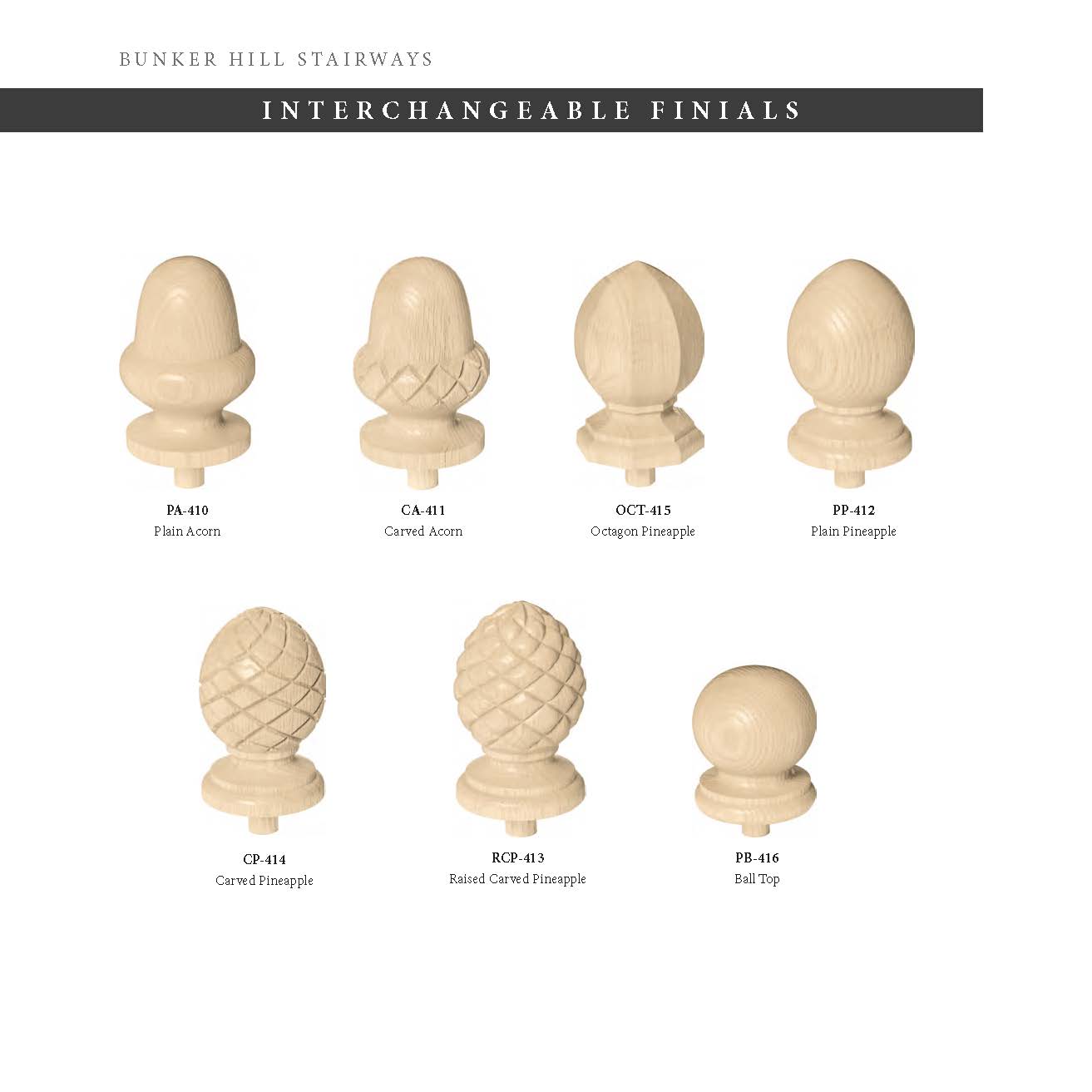 Interchangeable Finials